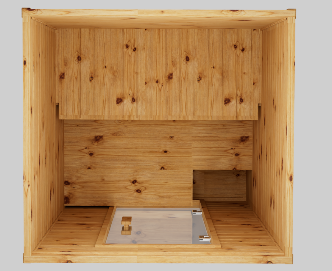 Anywhere Sauna interior floor and bench view